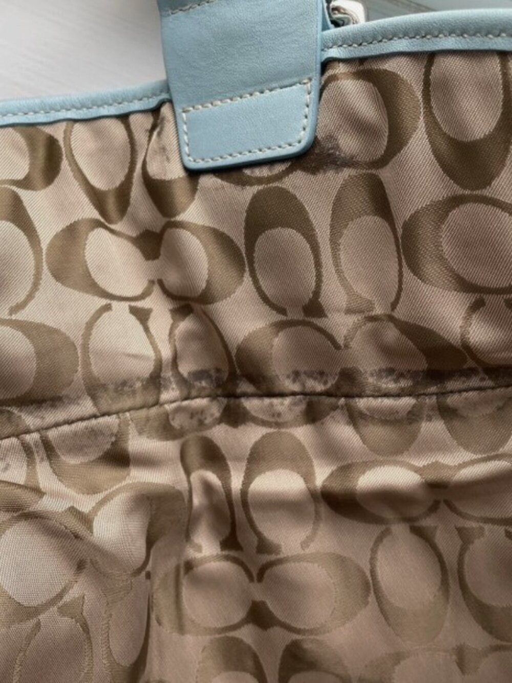 Coach M050-9248 Soho Y2K Perfect Blue Leather CC Canvas Lining Shoulder Bag RARE - Picture 8 of 11